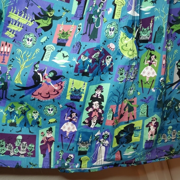 Disney Dress Shop Haunted Mansion Size 2X Teal Retro Style Sleeveless A-Line - Picture 10 of 15